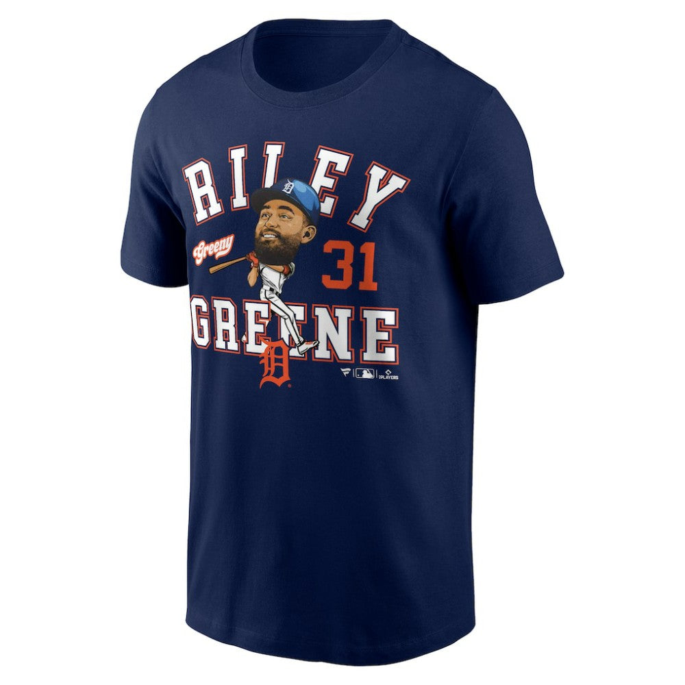 Riley Greene Detroit Tigers Hometown Caricature T-Shirt Navy