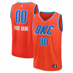 Oklahoma City Thunder Fast Break Custom Jersey - Statement Edition - Orange