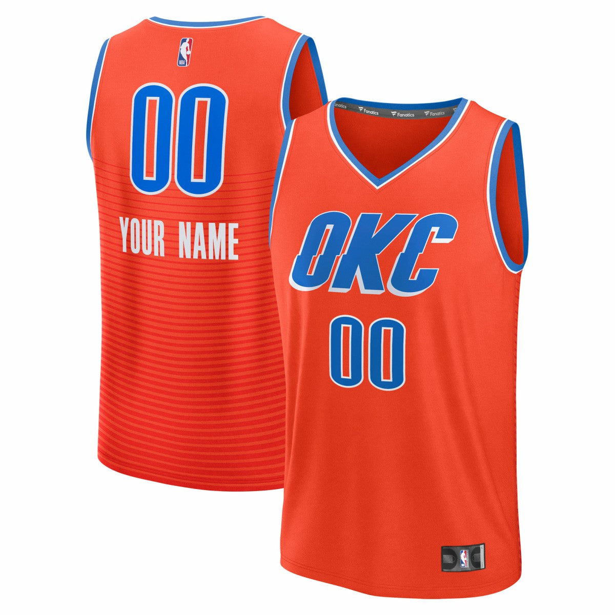 Oklahoma City Thunder Youth Fast Break Custom Jersey - Statement Edition - Orange