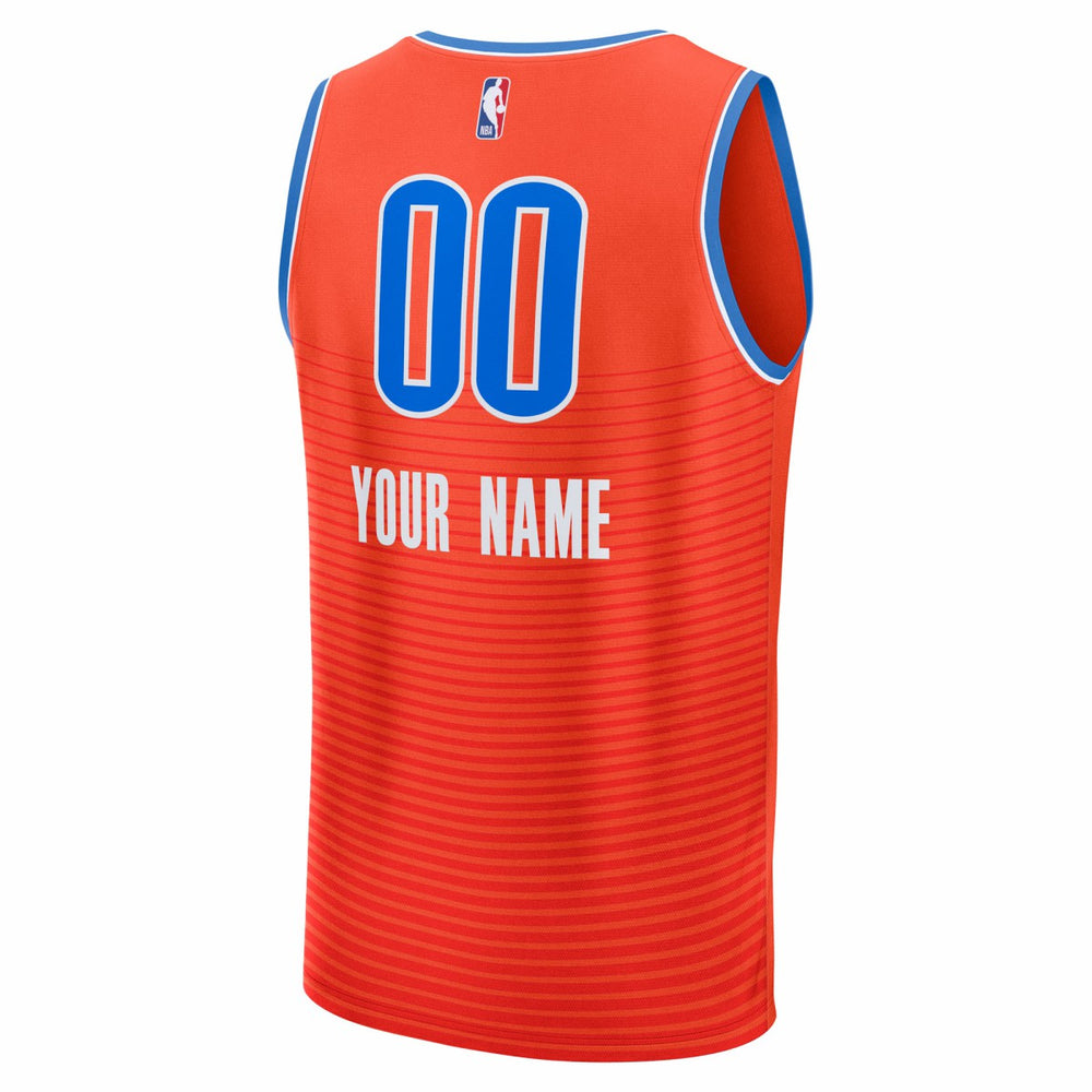 Oklahoma City Thunder Youth Fast Break Custom Jersey - Statement Edition - Orange