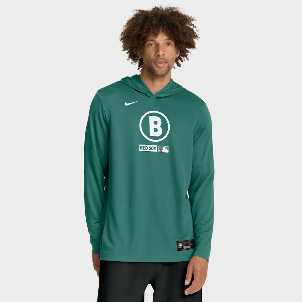 Boston Red Sox City Connect Dri-FIT Long Sleeve Hooded T-Shirt Green | Nike