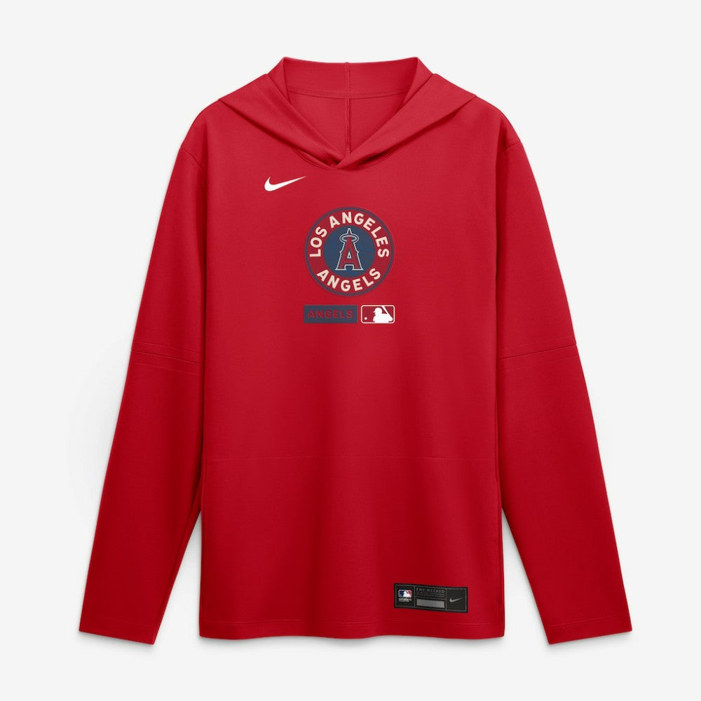 Los Angeles Angels City Connect Dri-FIT Long Sleeve Hooded T-Shirt Red | Nike