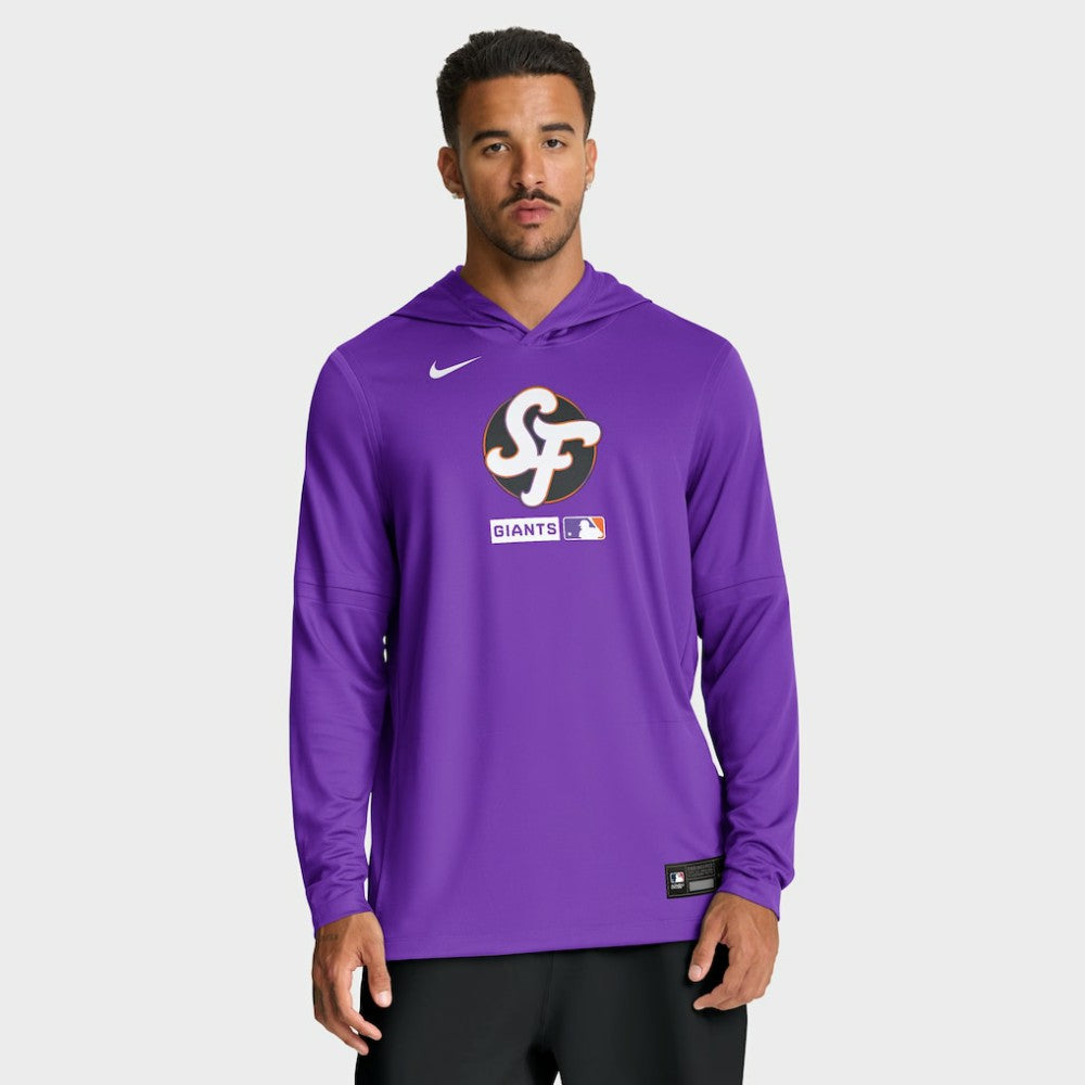 San Francisco Giants City Connect Dri-FIT Long Sleeve Hooded T-Shirt Purple | Nike