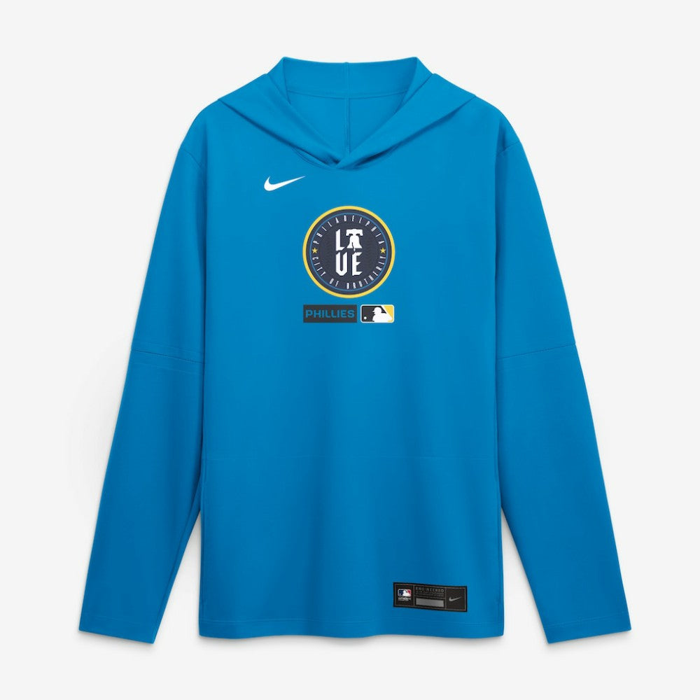 Philadelphia Phillies City Connect Dri-FIT Long Sleeve Hooded T-Shirt Blue | Nike