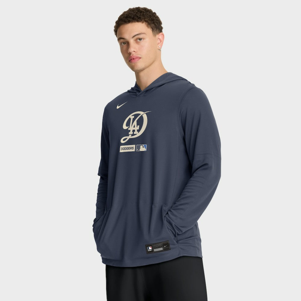Los Angeles Dodgers City Connect Dri-FIT Long Sleeve Hooded T-Shirt Navy | Nike