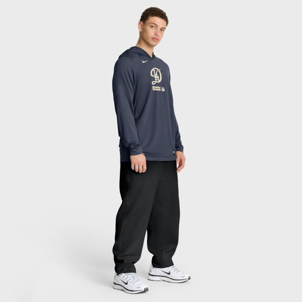 Los Angeles Dodgers City Connect Dri-FIT Long Sleeve Hooded T-Shirt Navy | Nike