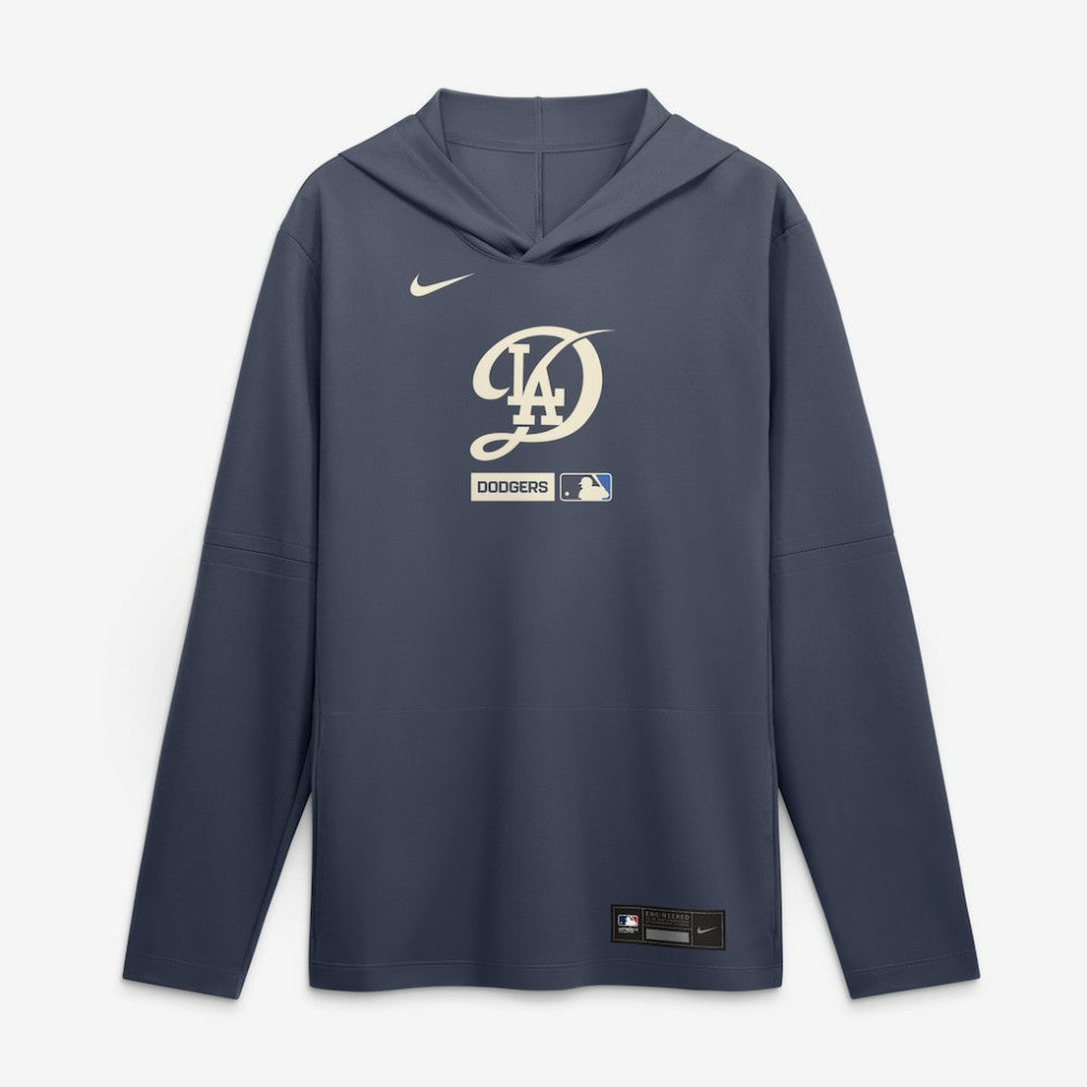 Los Angeles Dodgers City Connect Dri-FIT Long Sleeve Hooded T-Shirt Navy | Nike