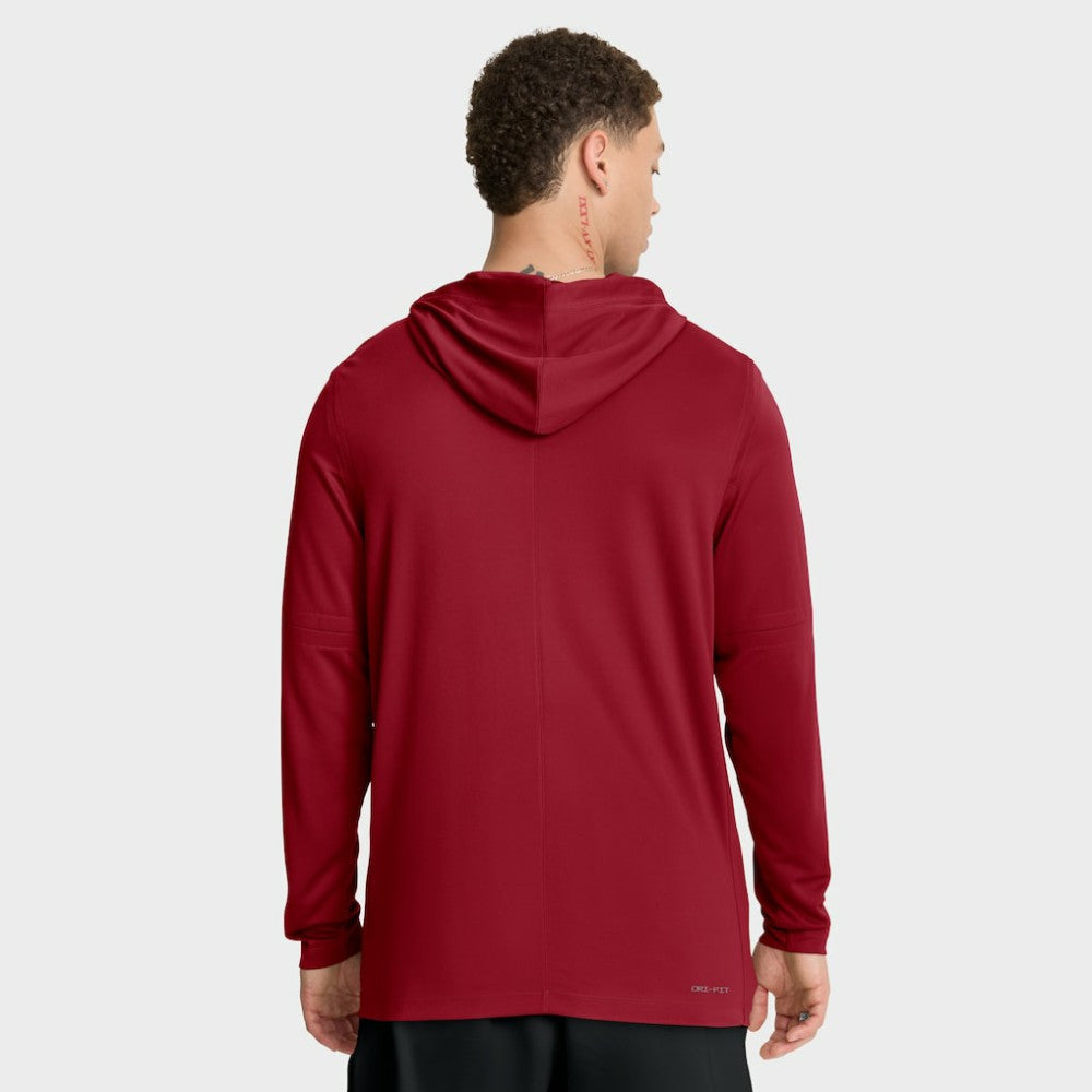 Cleveland Guardians City Connect Dri-FIT Long Sleeve Hooded T-Shirt Red | Nike