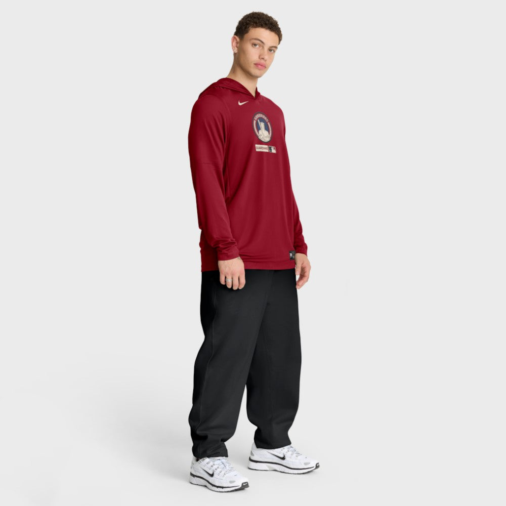 Cleveland Guardians City Connect Dri-FIT Long Sleeve Hooded T-Shirt Red | Nike