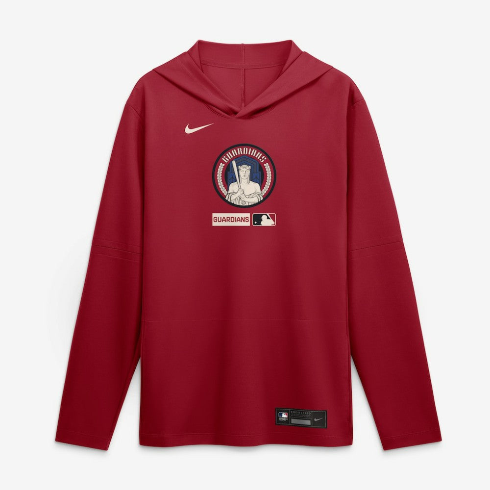 Cleveland Guardians City Connect Dri-FIT Long Sleeve Hooded T-Shirt Red | Nike