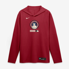 Cleveland Guardians City Connect Dri-FIT Long Sleeve Hooded T-Shirt Red | Nike