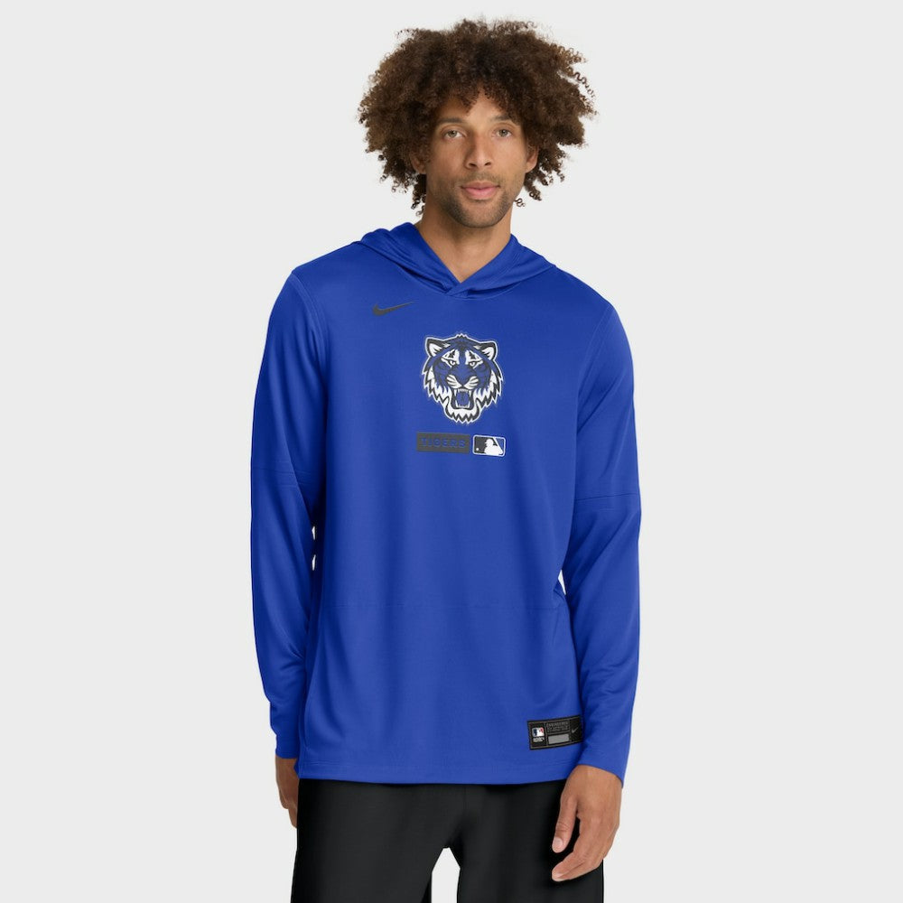 Detroit Tigers City Connect Dri-FIT Long Sleeve Hooded T-Shirt Royal | Nike