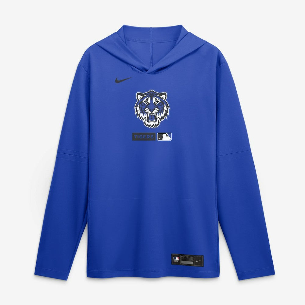 Detroit Tigers City Connect Dri-FIT Long Sleeve Hooded T-Shirt Royal | Nike
