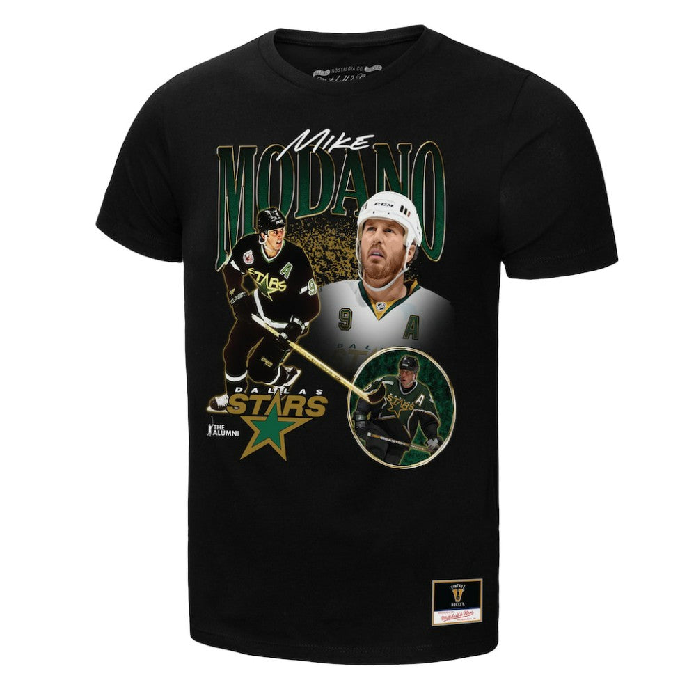 Mike Modano Dallas Stars Mitchell & Ness Player Collage Name & Number T-Shirt Black