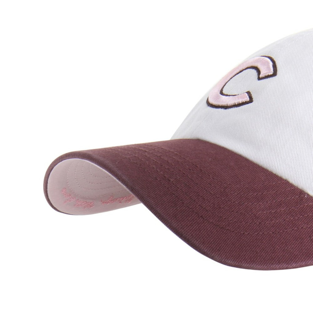 Chicago Cubs Unisex Love Letter Clean Up Adjustable Hat Stone/Burgundy | 47 brand