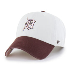 Detroit Tigers Unisex Love Letter Clean Up Adjustable Hat Stone/Burgundy | 47 brand
