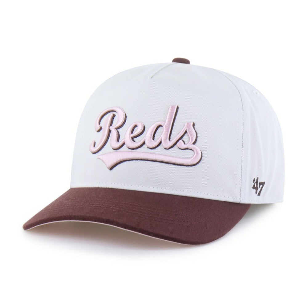 Cincinnati Reds Unisex Love Letter Adjustable Hitch Hat Stone/Burgundy | 47 brand