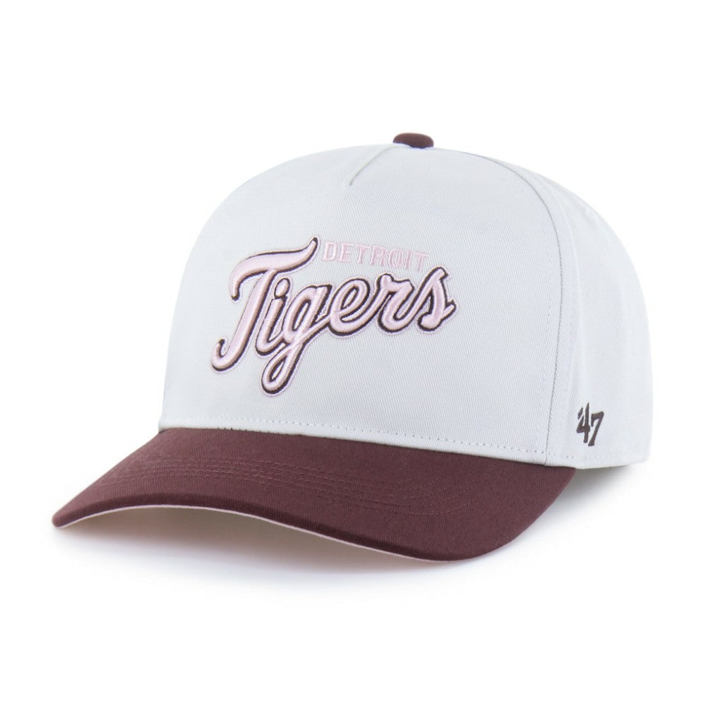 Detroit Tigers Unisex Love Letter Adjustable Hitch Hat Stone/Burgundy | 47 brand