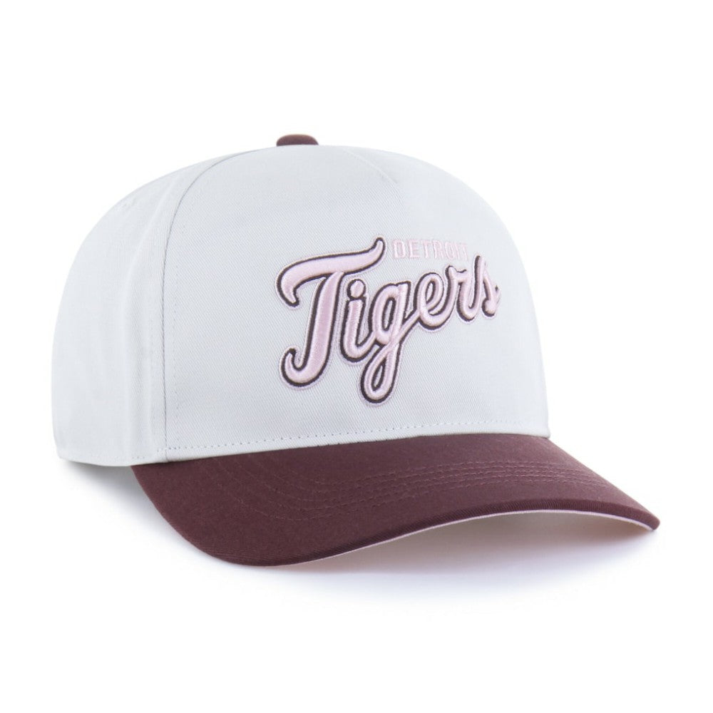 Detroit Tigers Unisex Love Letter Adjustable Hitch Hat Stone/Burgundy | 47 brand