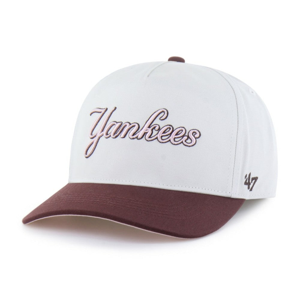 New York Yankees Unisex Love Letter Adjustable Hitch Hat Stone/Burgundy | 47 brand