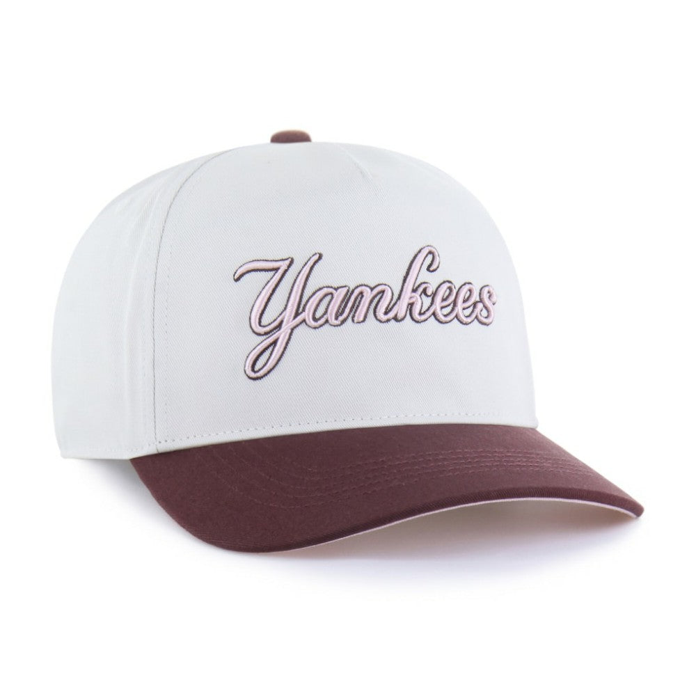 New York Yankees Unisex Love Letter Adjustable Hitch Hat Stone/Burgundy | 47 brand