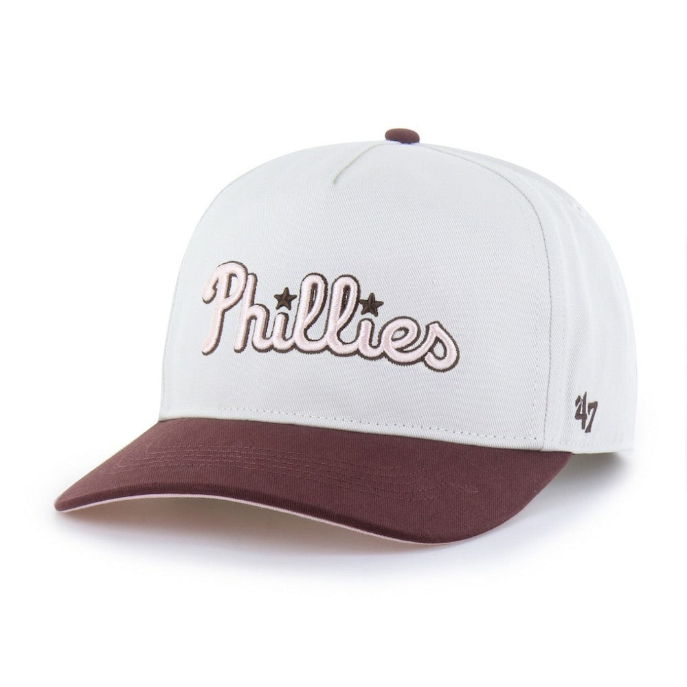Philadelphia Phillies Unisex Love Letter Adjustable Hitch Hat Stone/Burgundy | 47 brand