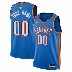 Oklahoma City Thunder Unisex 2025 NBA Finals Patch Custom Swingman Jersey - Blue - Icon Edition