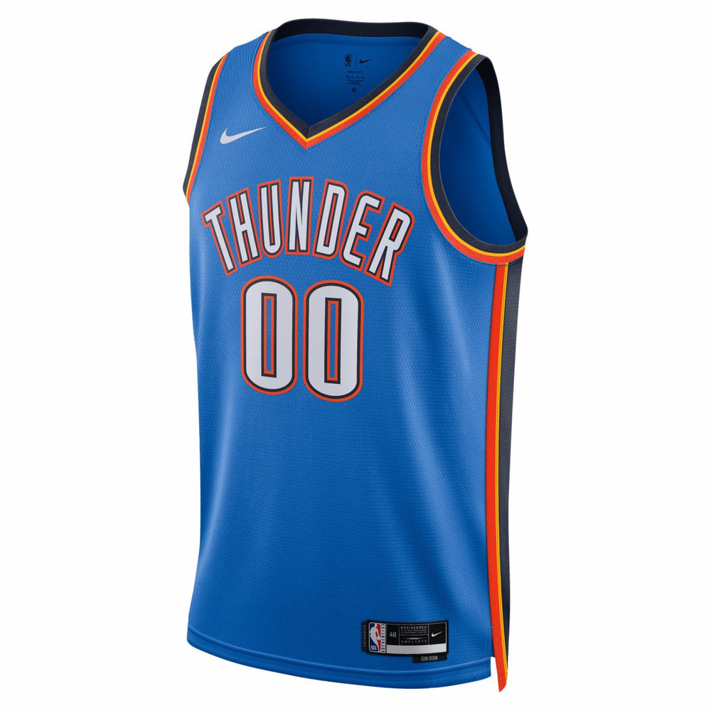 Oklahoma City Thunder Unisex 2025 NBA Finals Patch Custom Swingman Jersey - Blue - Icon Edition