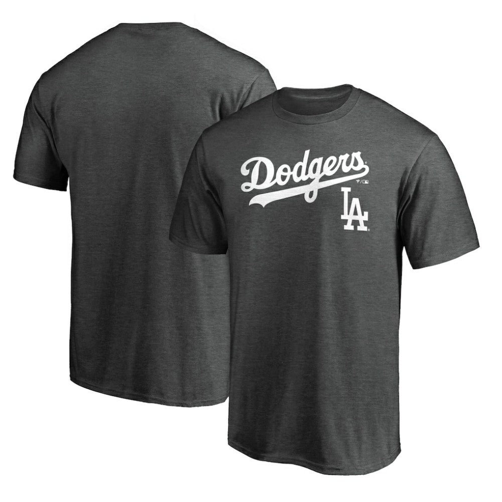 Los Angeles Dodgers Team Lockup T-Shirt Charcoal