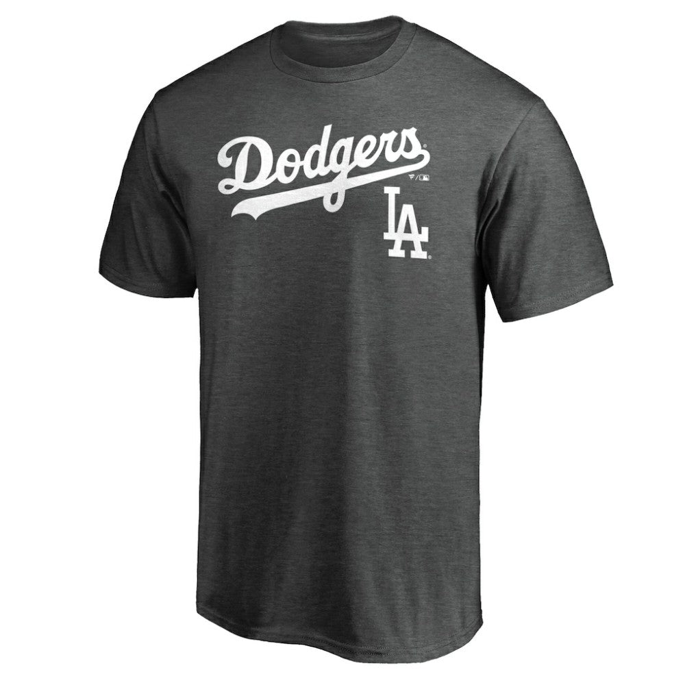 Los Angeles Dodgers Team Lockup T-Shirt Charcoal
