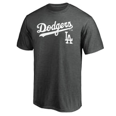 Los Angeles Dodgers Team Lockup T-Shirt Charcoal
