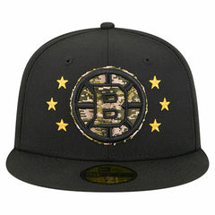 Boston Bruins New Era Military Appreciation Digital Camo Stars 59FIFTY Fitted Hat Black