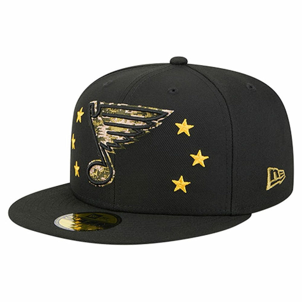 St. Louis Blues New Era Military Appreciation Digital Camo Stars 59FIFTY Fitted Hat Black