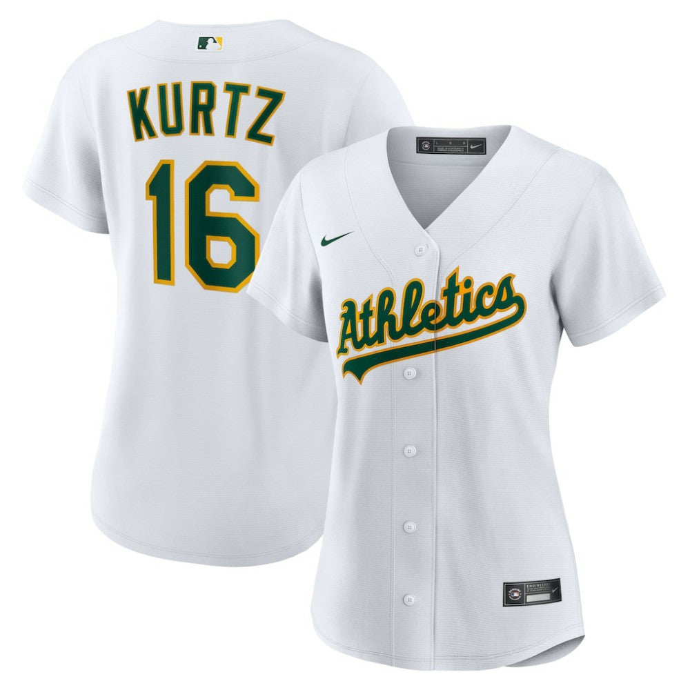 Nick Kurtz Athletics Women's Home Replica Player Jersey - White