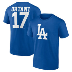 Shohei Ohtani Los Angeles Dodgers Player Name & Number T-Shirt Royal