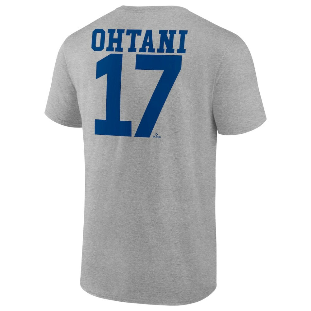 Shohei Ohtani Los Angeles Dodgers Player Name & Number T-Shirt Heather Gray