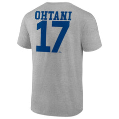 Shohei Ohtani Los Angeles Dodgers Player Name & Number T-Shirt Heather Gray