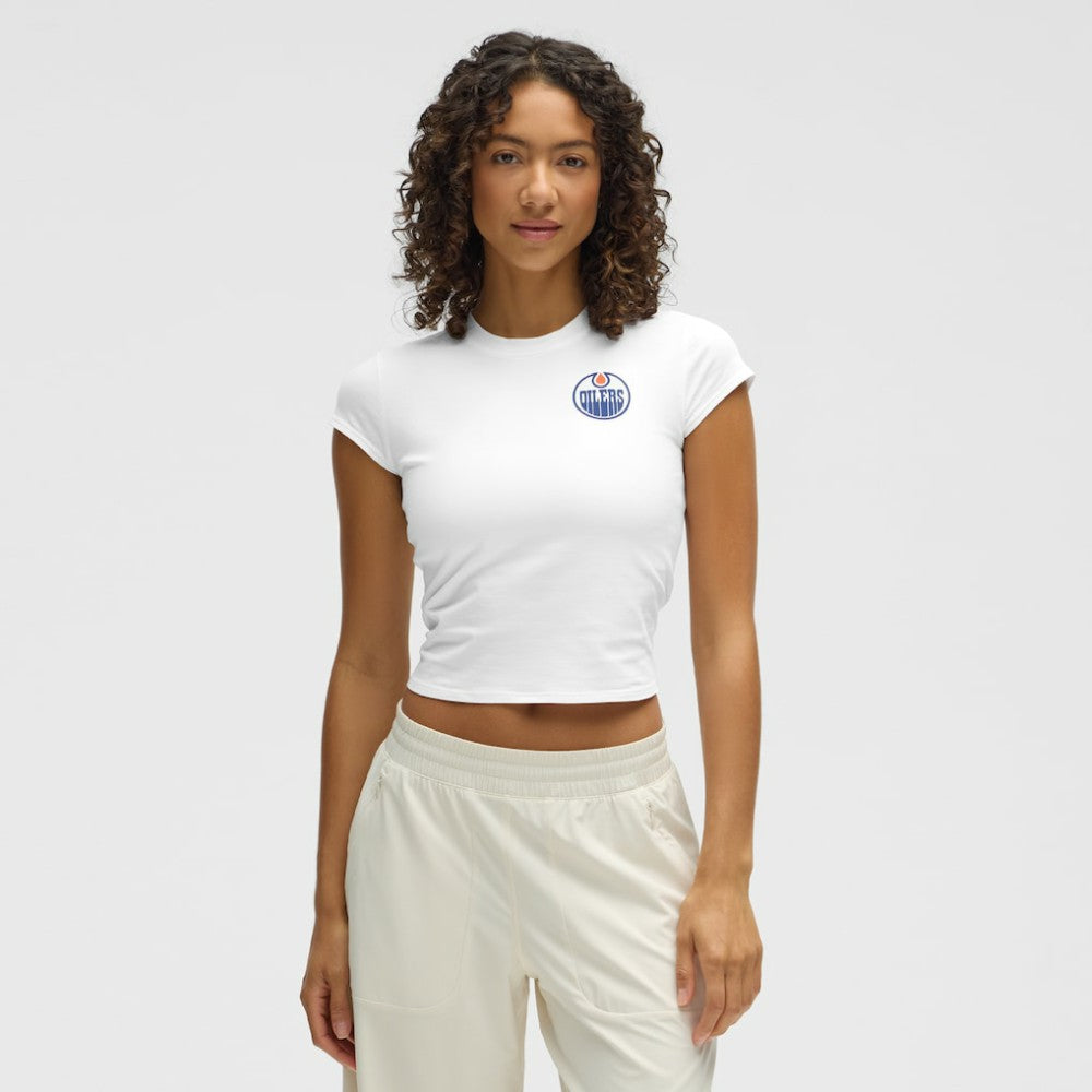 Edmonton Oilers lululemon Women's Baby T-Shirt White