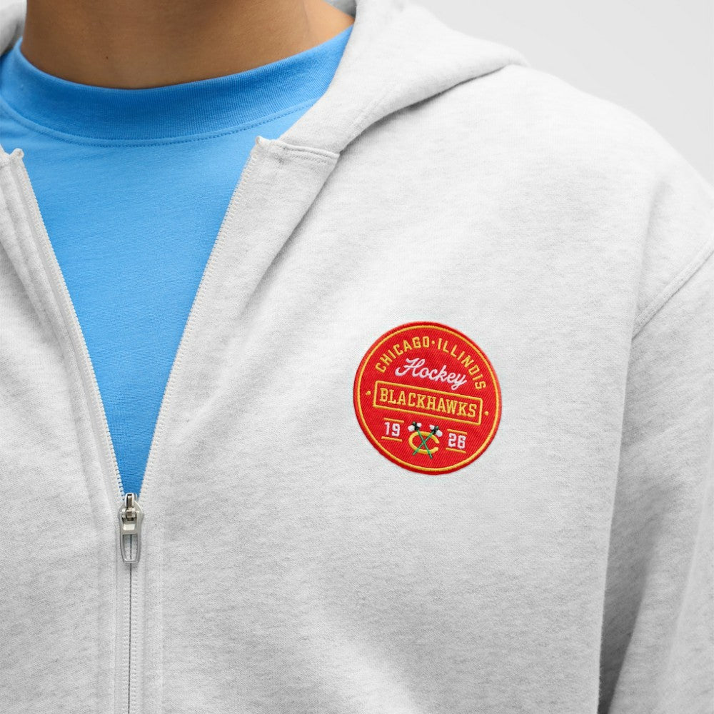 Chicago Blackhawks lululemon Steady State Full-Zip Hoodie Heathered Core Ultra Light Grey