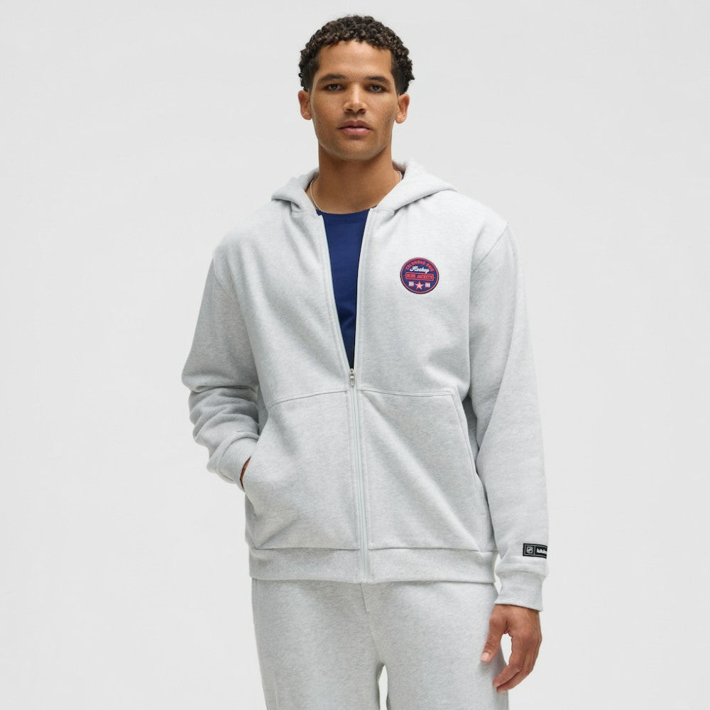 Columbus Blue Jackets lululemon Steady State Full-Zip Hoodie Heathered Core Ultra Light Grey