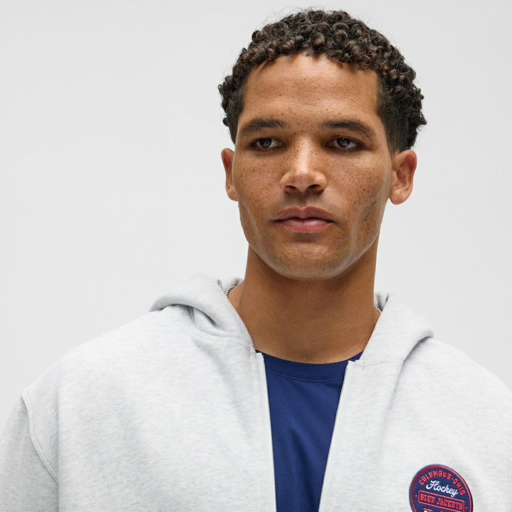 Columbus Blue Jackets lululemon Steady State Full-Zip Hoodie Heathered Core Ultra Light Grey