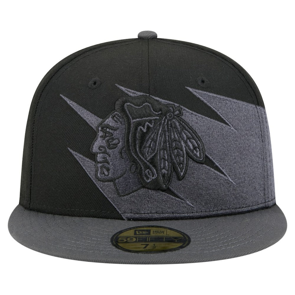 Chicago Blackhawks New Era Spikes 59FIFTY Fitted Hat Black