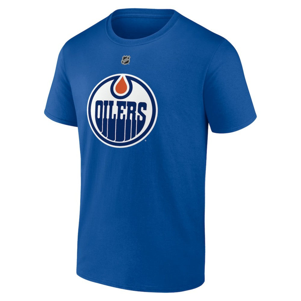 Leon Draisaitl Edmonton Oilers Fanatics Authentic Stack Name & Number T-Shirt Royal