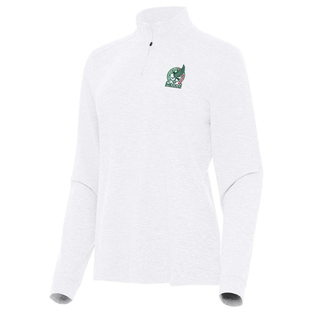 Mexico National Team Antigua Women's Master Quarter-Zip Pullover White