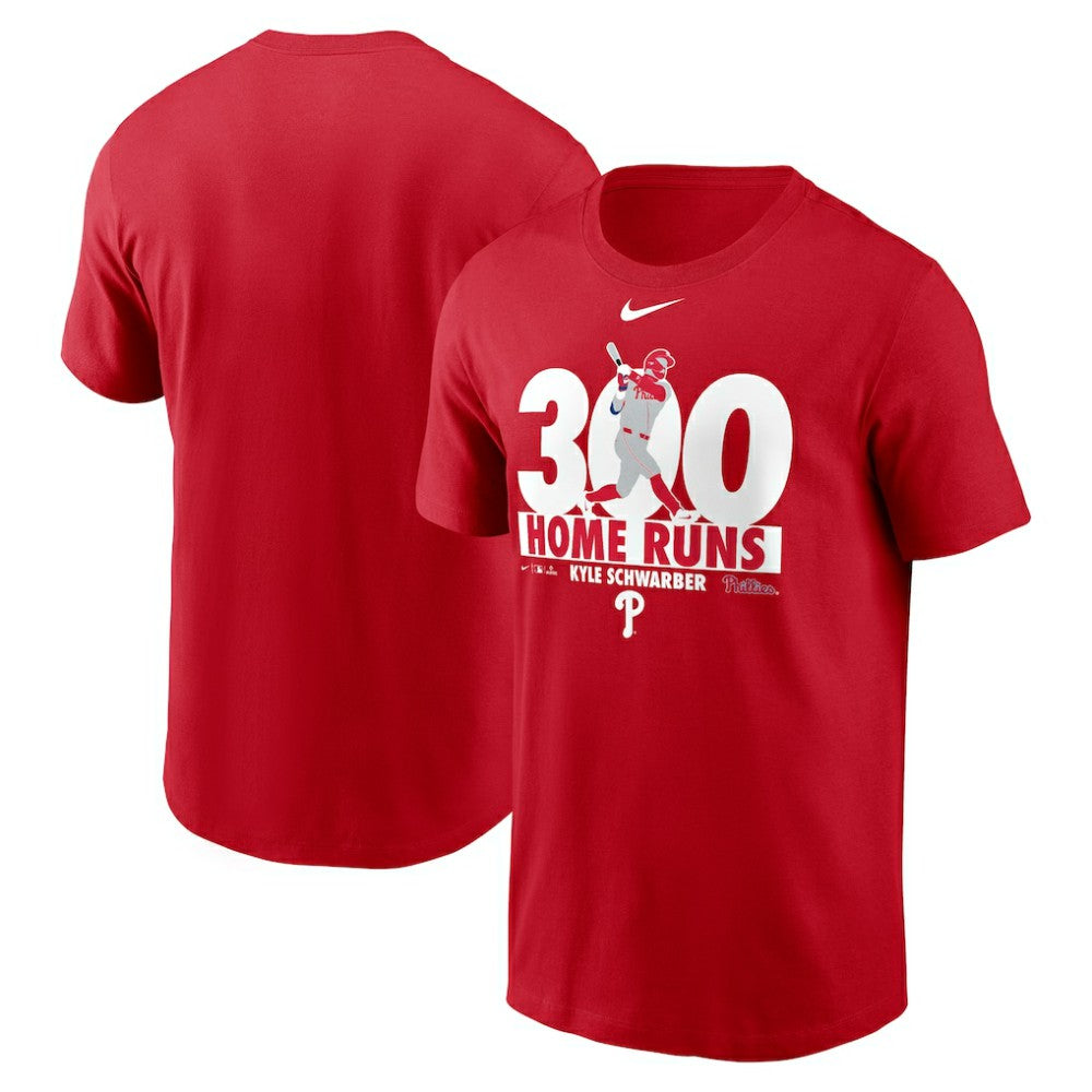 Kyle Schwarber Philadelphia Phillies 300 Home Runs Milestone T-Shirt Red | Nike