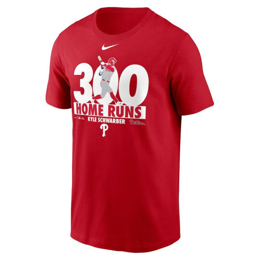 Kyle Schwarber Philadelphia Phillies 300 Home Runs Milestone T-Shirt Red | Nike