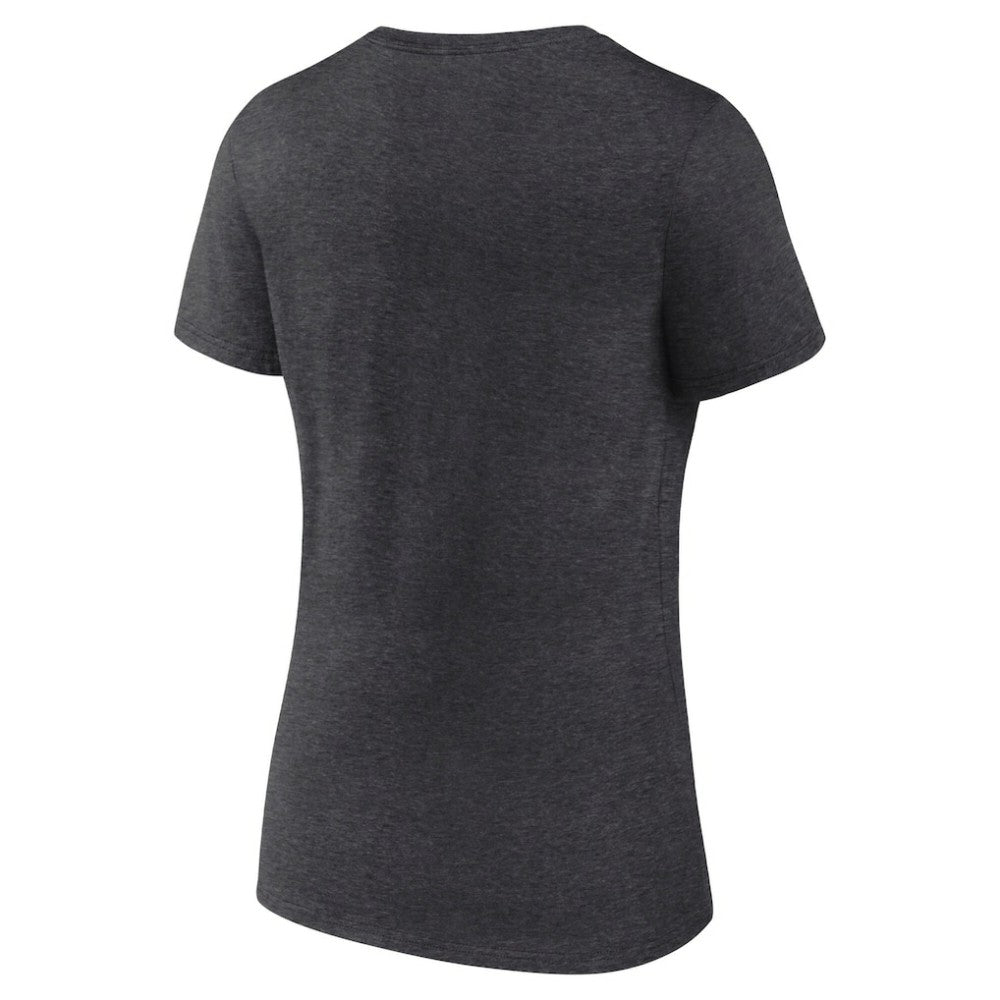 Dallas Stars Women's Retro Banner V-Neck T-Shirt Charcoal