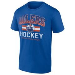 Edmonton Oilers Retro Stripe T-Shirt Royal