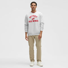 Detroit Red Wings lululemon Steady State Crew Heathered Core Ultra Light Grey