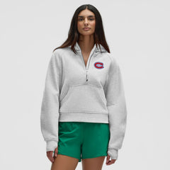 Montreal Canadiens lululemon Women's Scuba Oversized Half-Zip Hoodie Heathered Core Ultra Light Grey